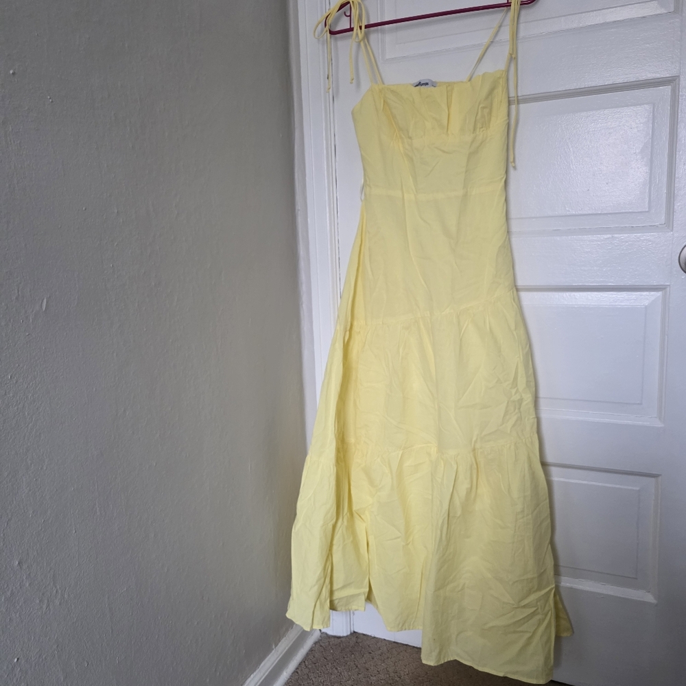 Petal & Pup brexley tiered cotton maxi sundress NWT Yellow Lemon Large - Picture 5 of 12